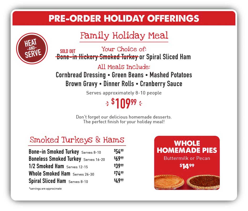 HOLIDAY MENU
