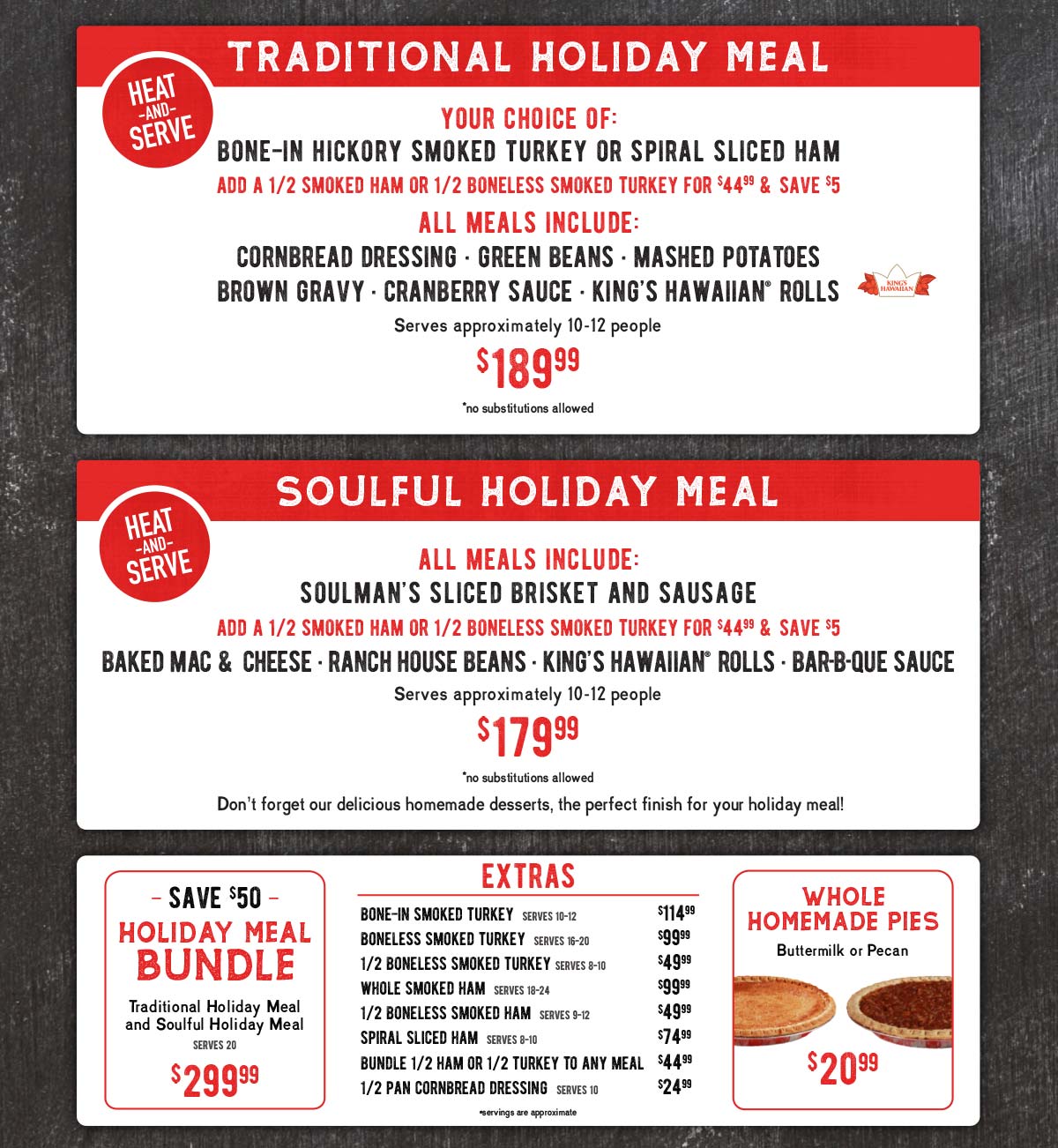 holiday menu