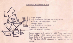 Original Buttermilk Pie recipe from 1940s 1950s
